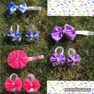 Baby head bow with matching footless sandals